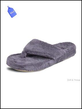 Women's Spa Thong Slippers Cloud Contour Arch Support Terry Lining